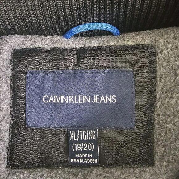 Calvin Klein Hooded Black Coat, Young Adult Unisex SIZE XL - Picture 10 of 11